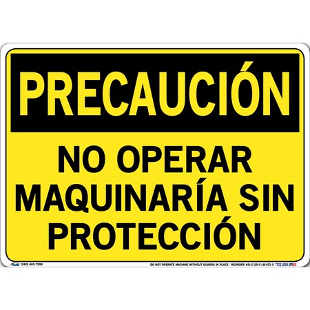 Vestil Vinyl Label Sign, 10-1/2" Height, 14-1/2" Width, Vinyl Label, Rectangle, Spanish SI-C-25-C-LB-011-S